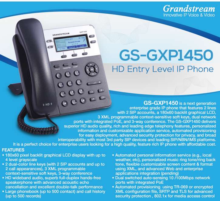 Điện thoại IP grandstream GXP1450 | Maitel