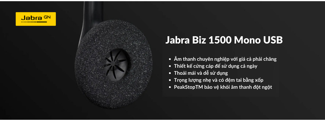 Tai nghe Jabra Biz 1500 USB Mono | Maitel