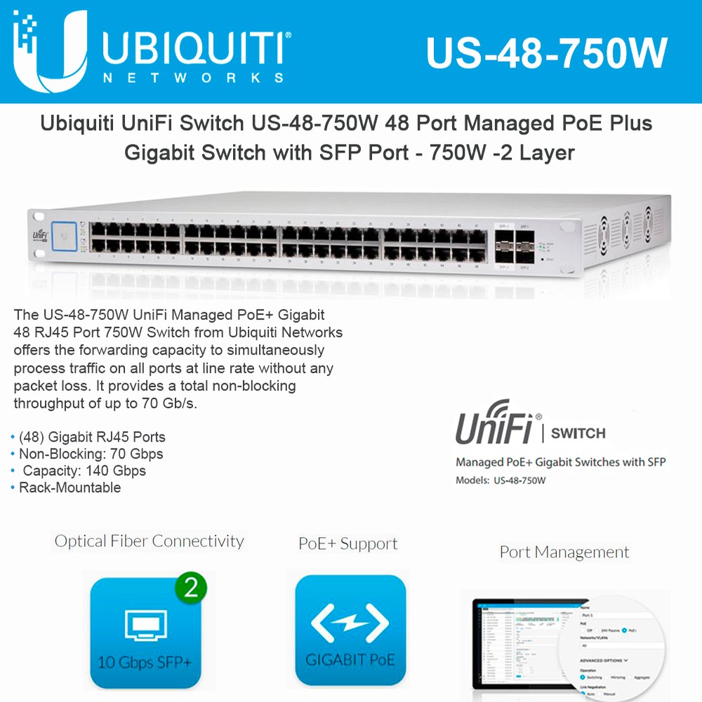 Thiết bị chuyển mạch UniFi Switch US-48-750W