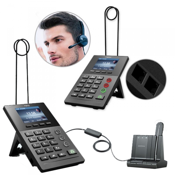 Combo điện thoại Fanvil X2P và tai nghe callcenter HT201