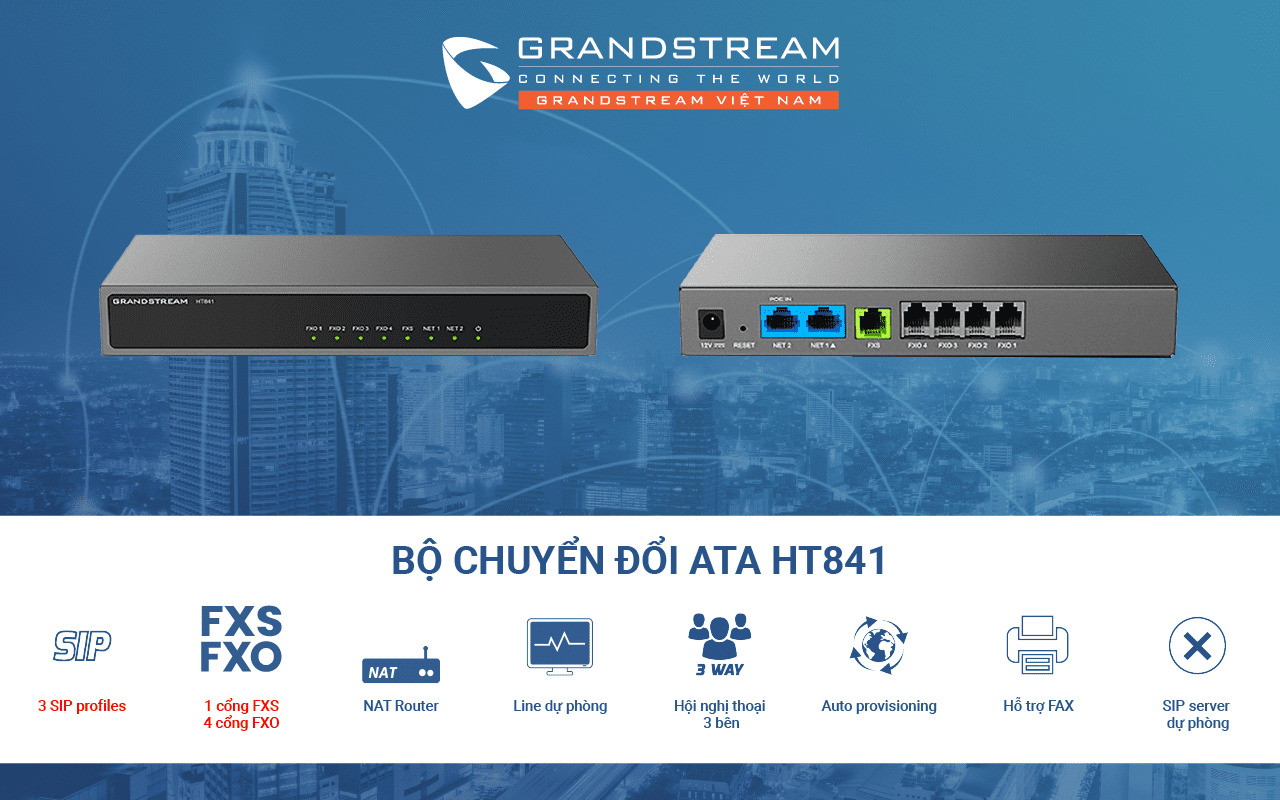 Bộ chuyển đổi ATA HT841 | Maitel