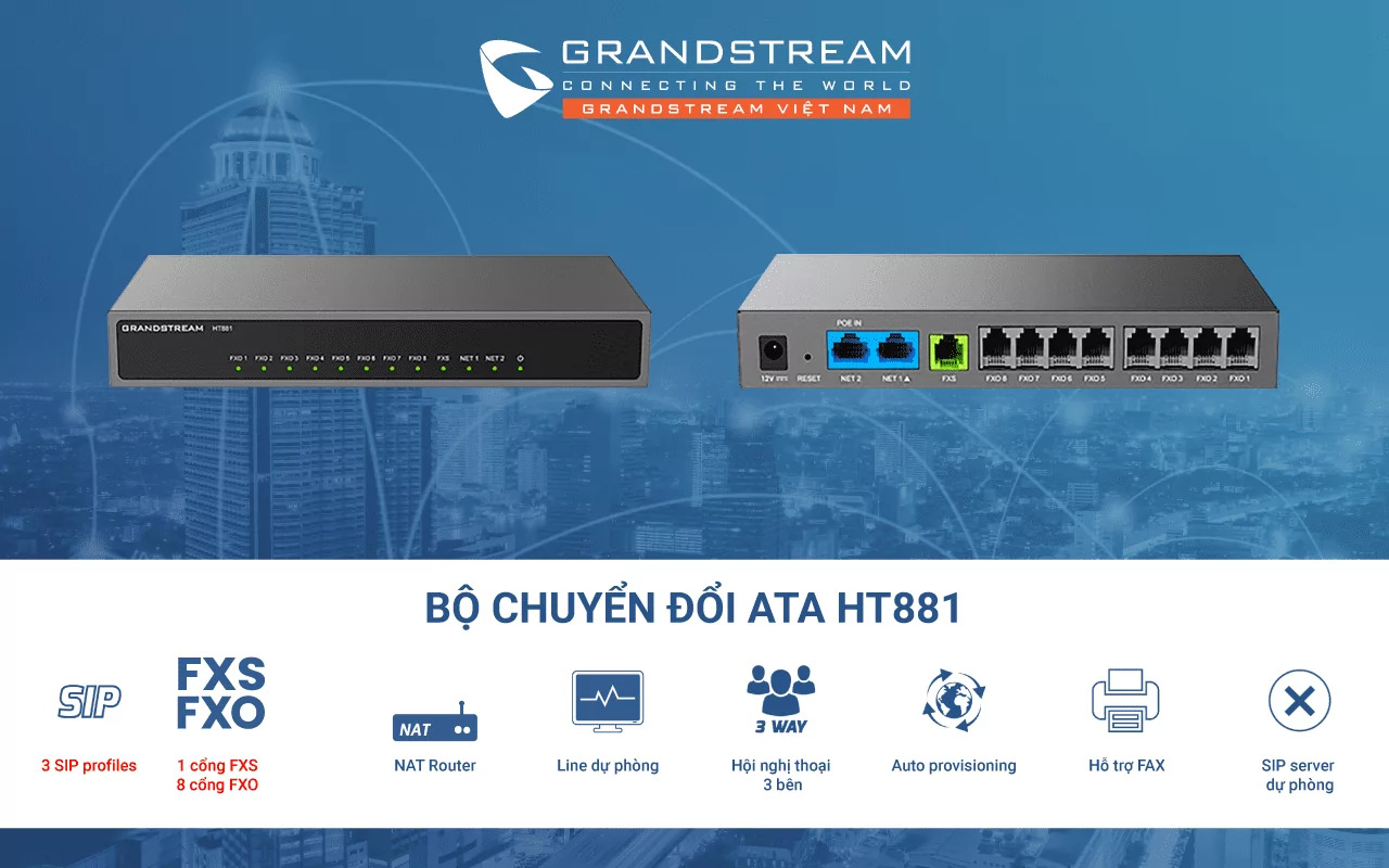 Bộ chuyển đổi ATA HT881 | Maitel