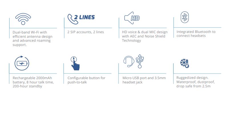 Điện thoại IP wifi không dây Grandstream WP825 chính hãng giá tốt | Maitel