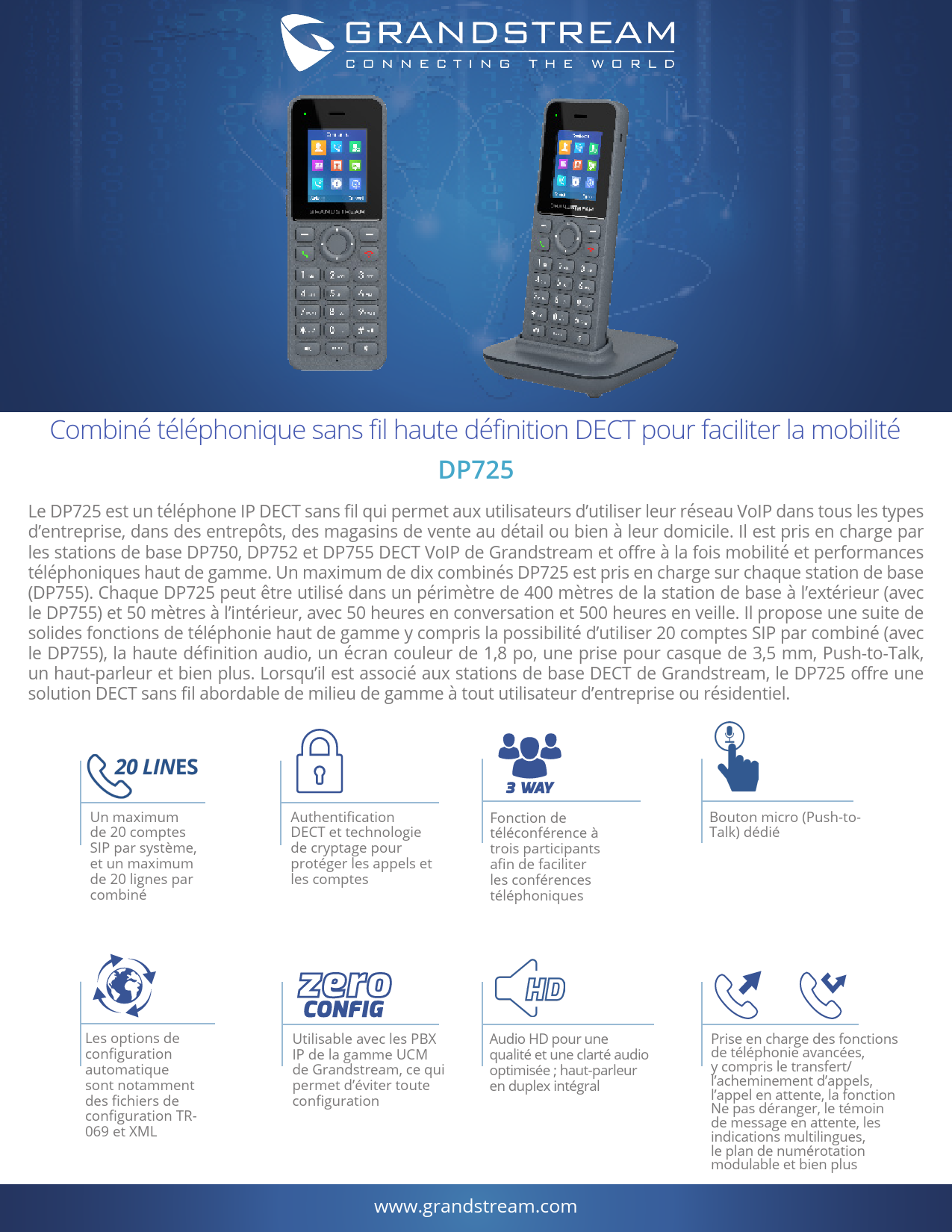 Điện Thoại Không Dây IP Grandstream DP725 | Maitel
