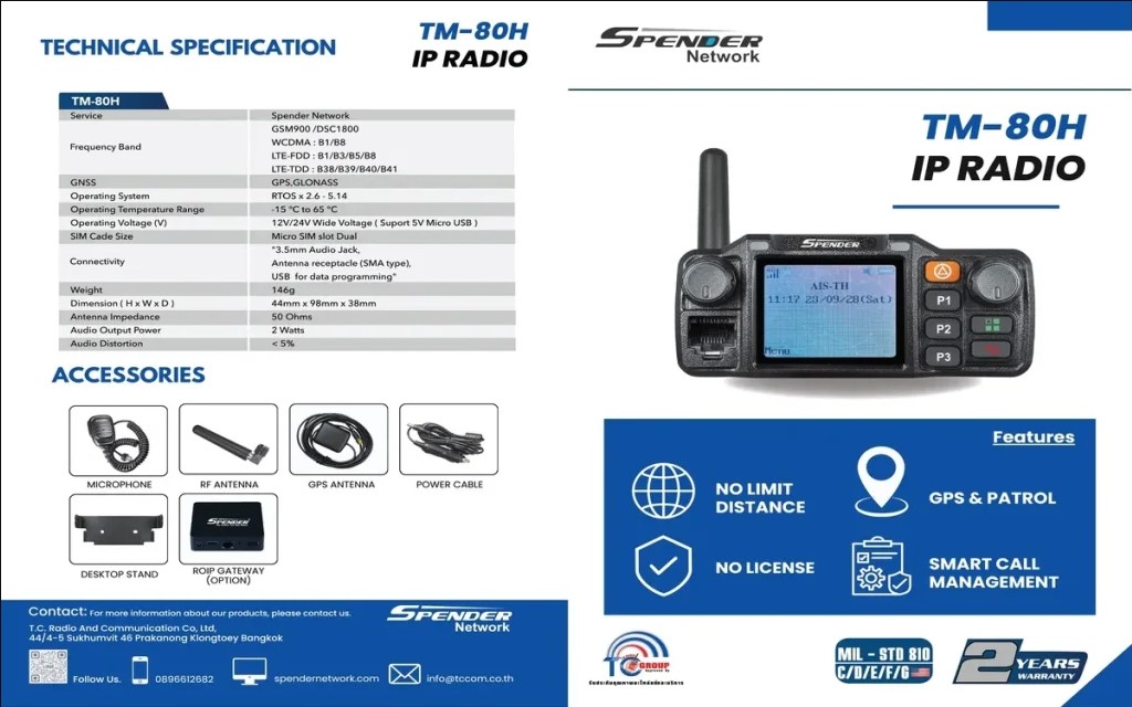 Bộ Đàm IP Spender PoC TM-80H 8 Bộ Đàm IP Spender PoC TC-80H | Giá Tốt Nhất Tại Maitel